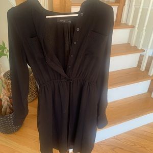 WOMEN’S BLACK ELASTIC WAIST LONG SLEEVE DRESS SIZE 2